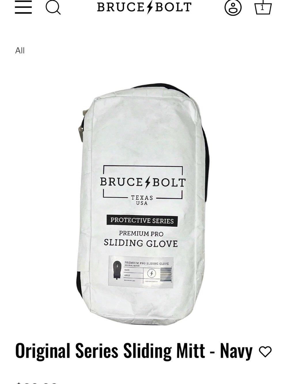 Bruce Bolt NWT Adult Navy Protective sliding mitt - Picture 2 of 9